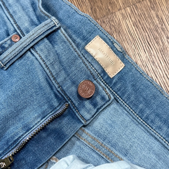 Mother High Waisted Rider Skimp Dreamer Distressed Straight Jeans Womens 28 - Picture 8 of 13